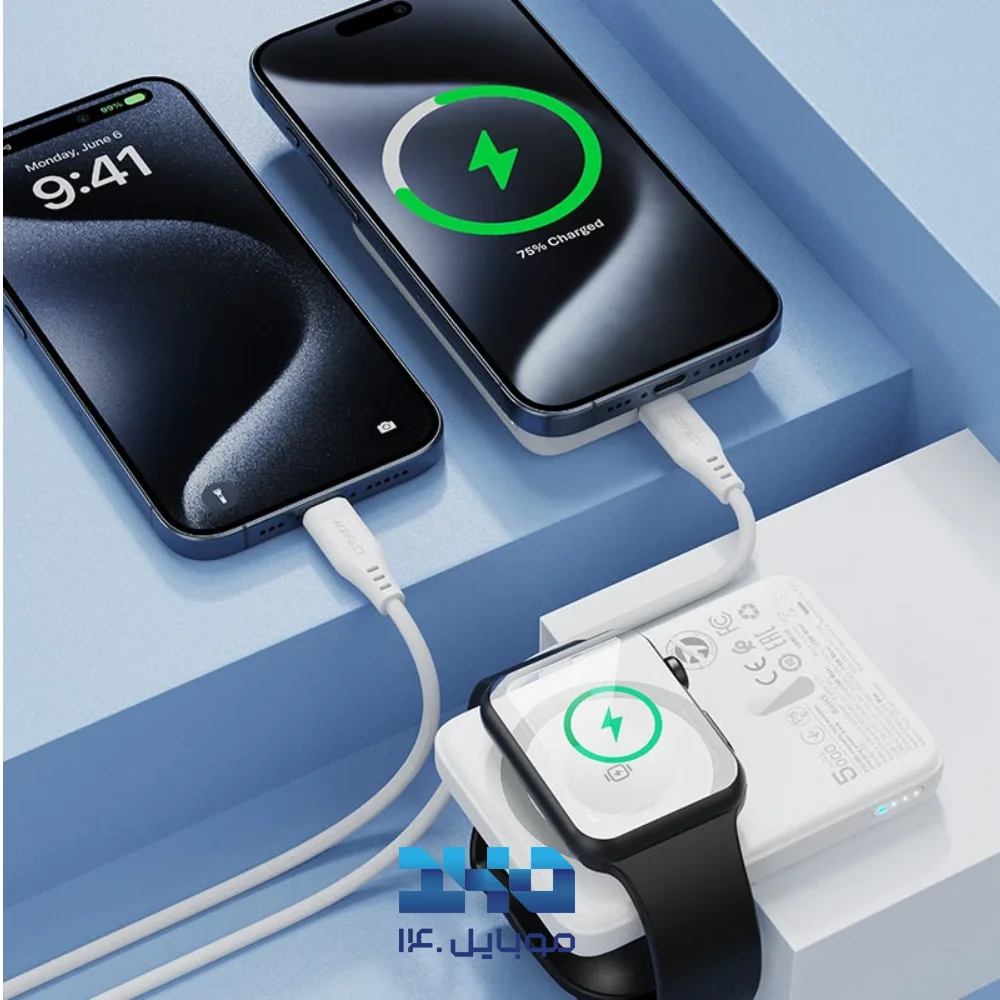پاوربانک وایرلس مگنتی ایس فست 5000mAh مدل M25