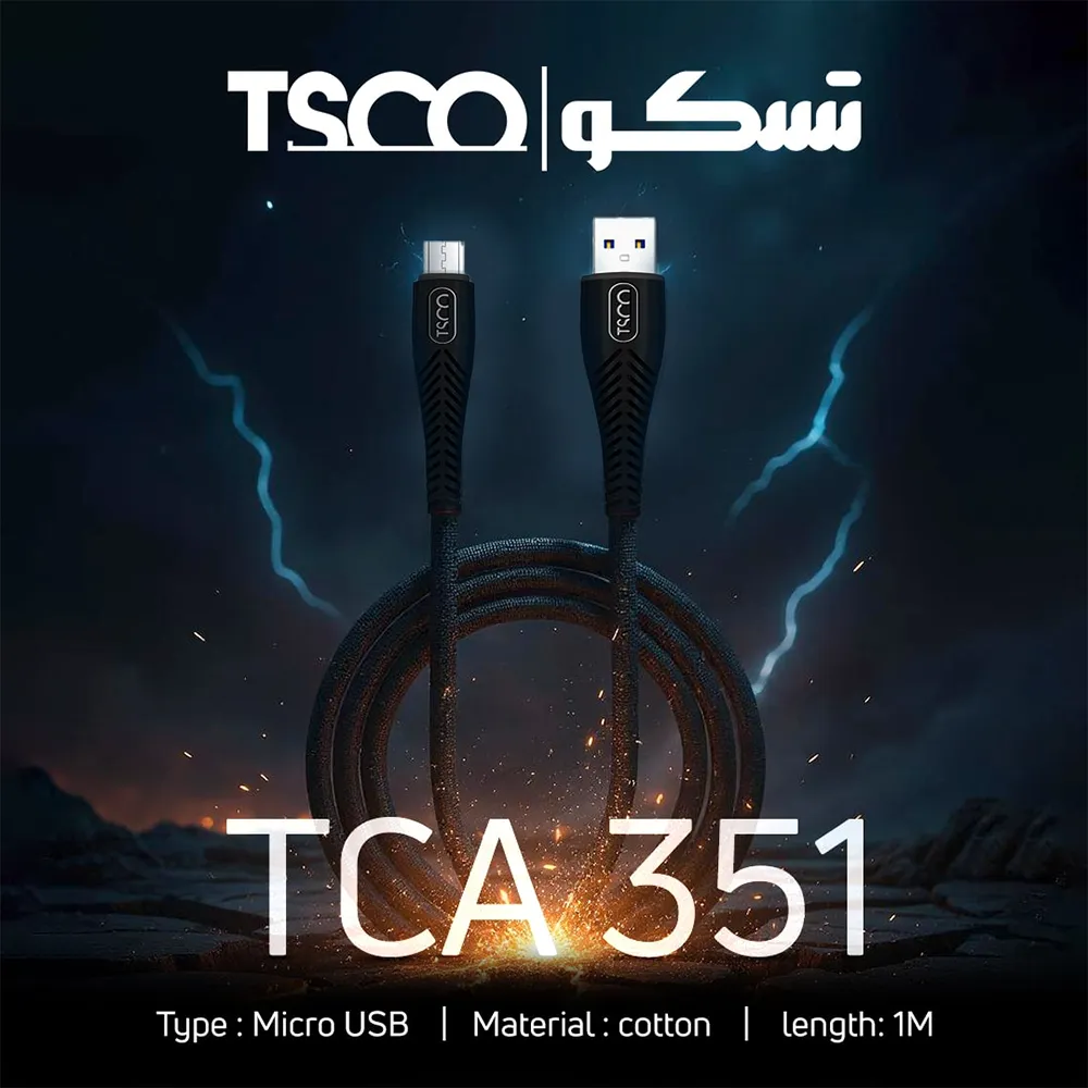 کابل شارژ USB-A به microUSB تسکو مدل TCA 351 با طول 1 متر