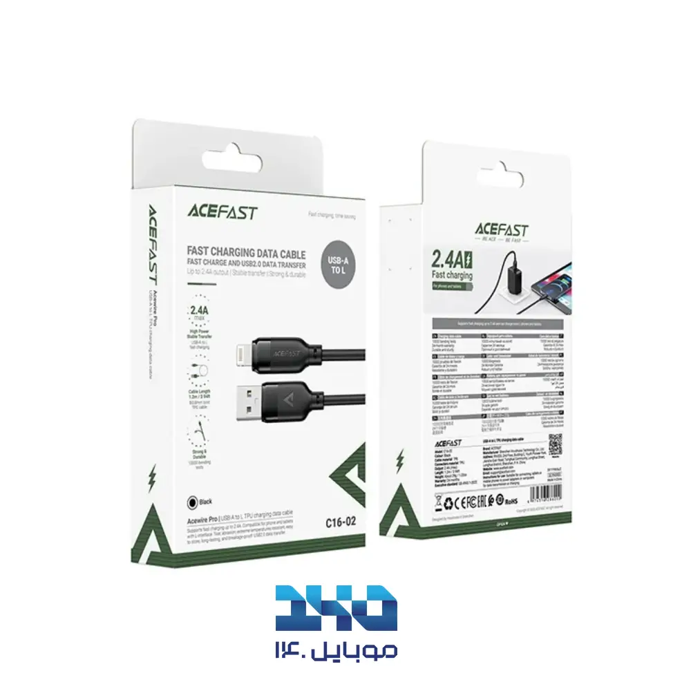 کابل تبدیل USB به لایتنینگ ایس فست مدل C16-02 طول 1.2 متر