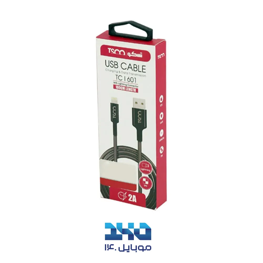 کابل شارژ USB-A به لایتنینگ تسکو مدل TCI 601 با طول 1 متر